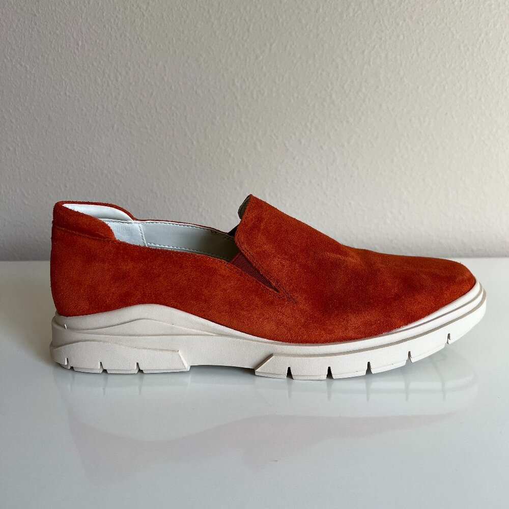 Franco Sarto L-Mayve Slip On Orange Suede Loafers Leather 8 M - Picture 2 of 10